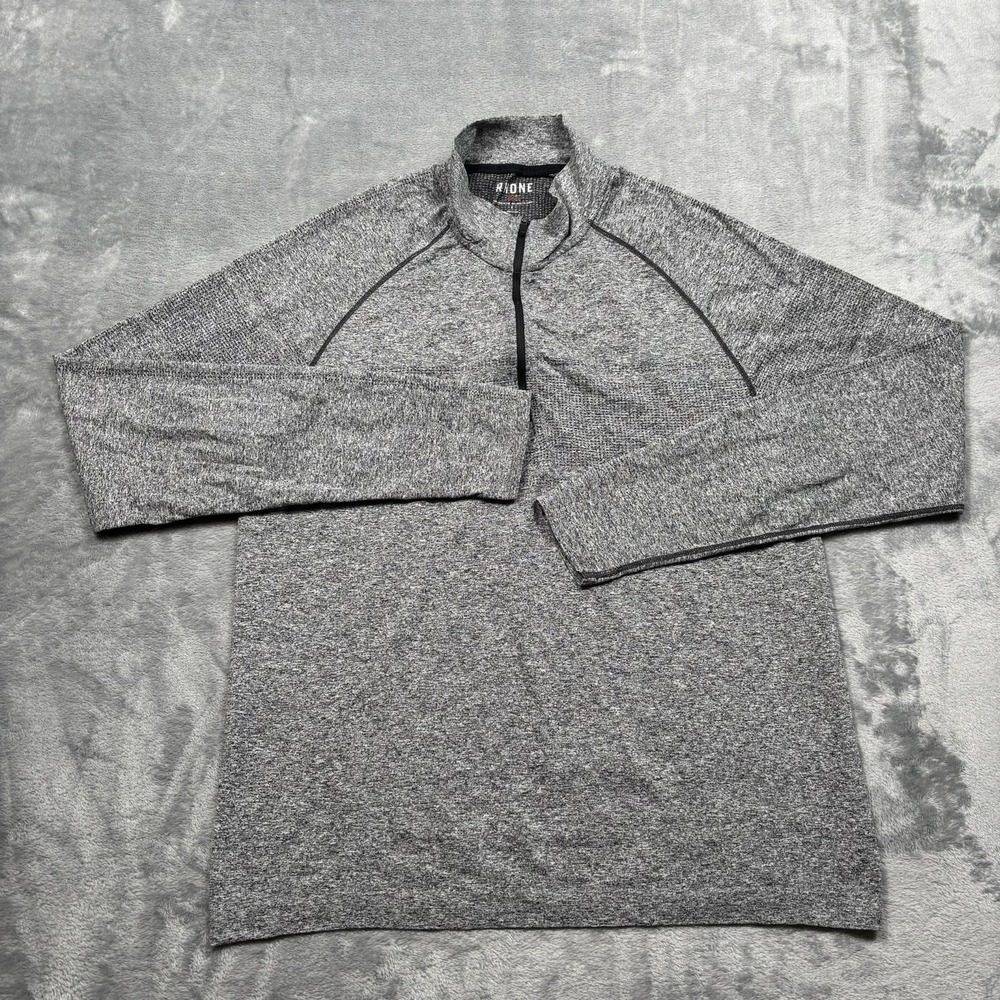 Rhone Celliant Seamless Quarter Zip Performance Stretch Pullover Mens Large Grey